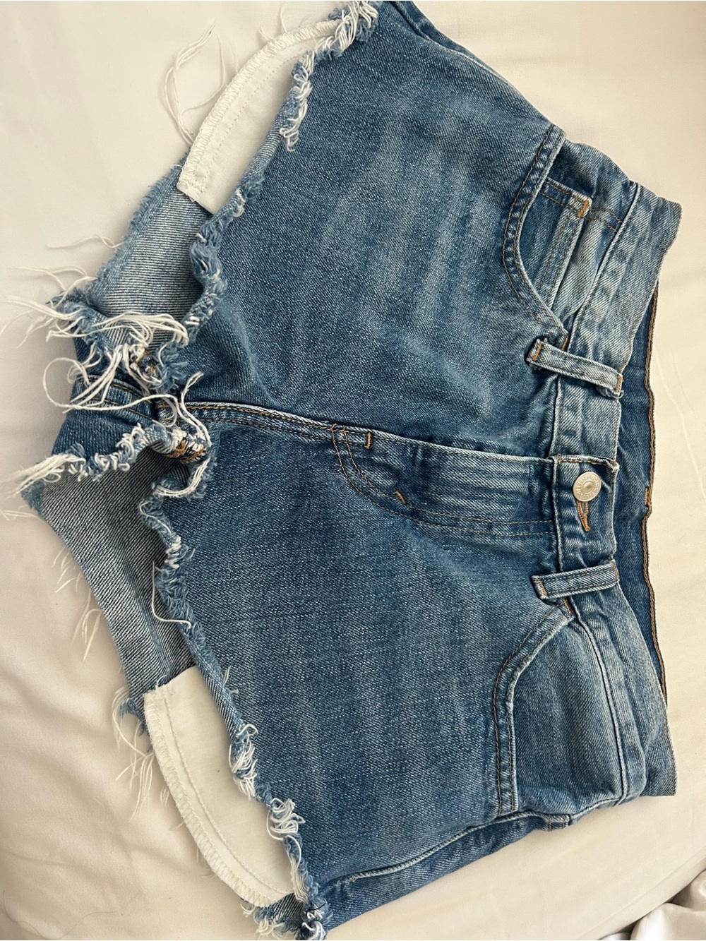 Levi's Blue Distressed Cutoff Denim Shorts